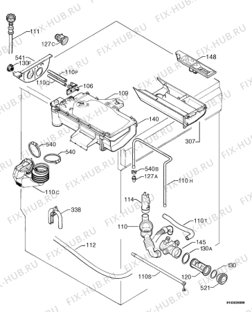 Взрыв-схема стиральной машины Zanussi Electrolux ZWD1271W - Схема узла Hydraulic System 272